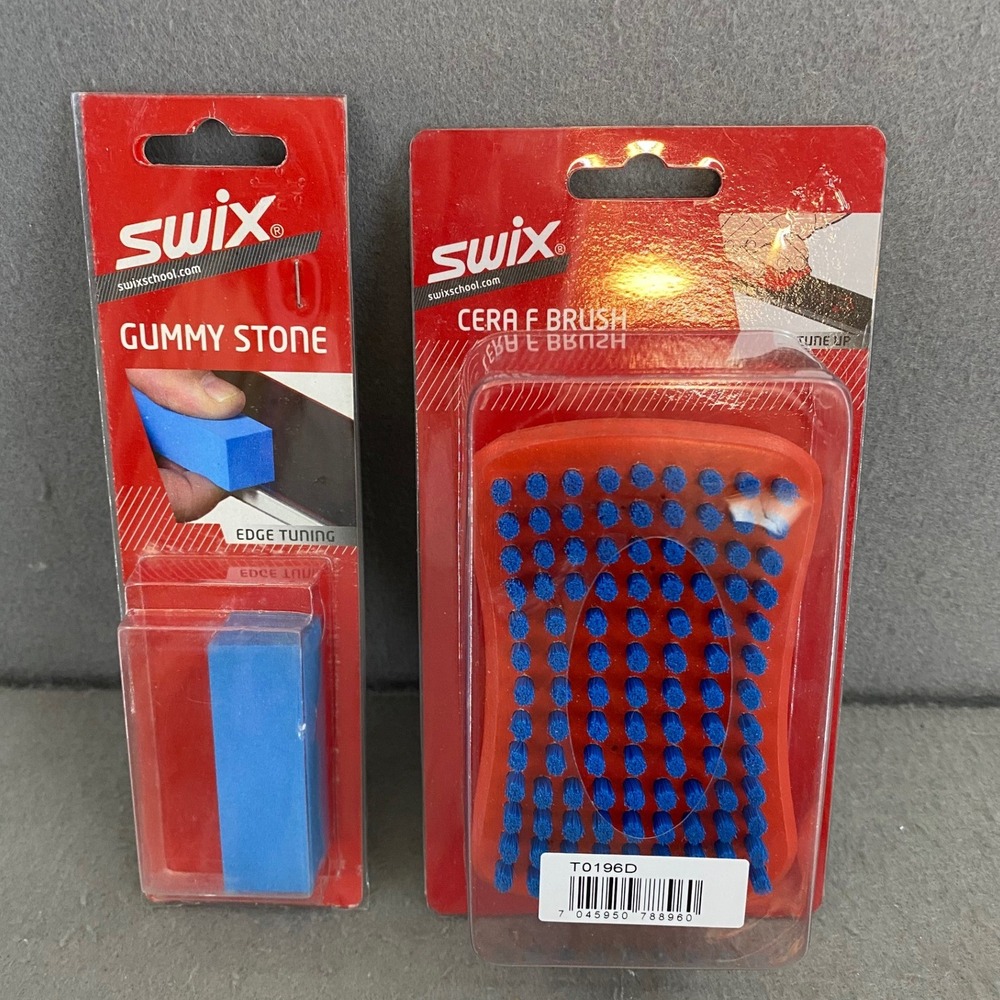 Swix Ski Snowboard Tuning Kit T0196D Combi Brush and T0995 Gummy Stone Blue NEW